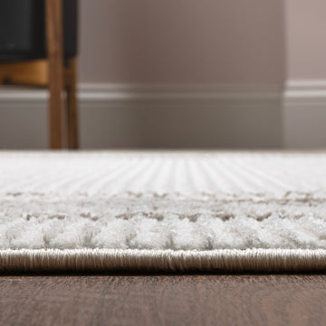 Athens Classic Border Marble Pattern High-low Area Rug